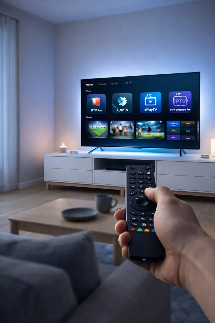 Tv met IPTV-app en afstandsbediening: iptv climb installeren